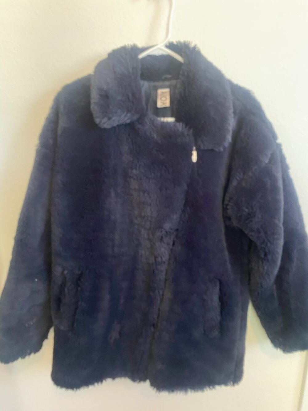 Faux Fur Navy Blue Coat